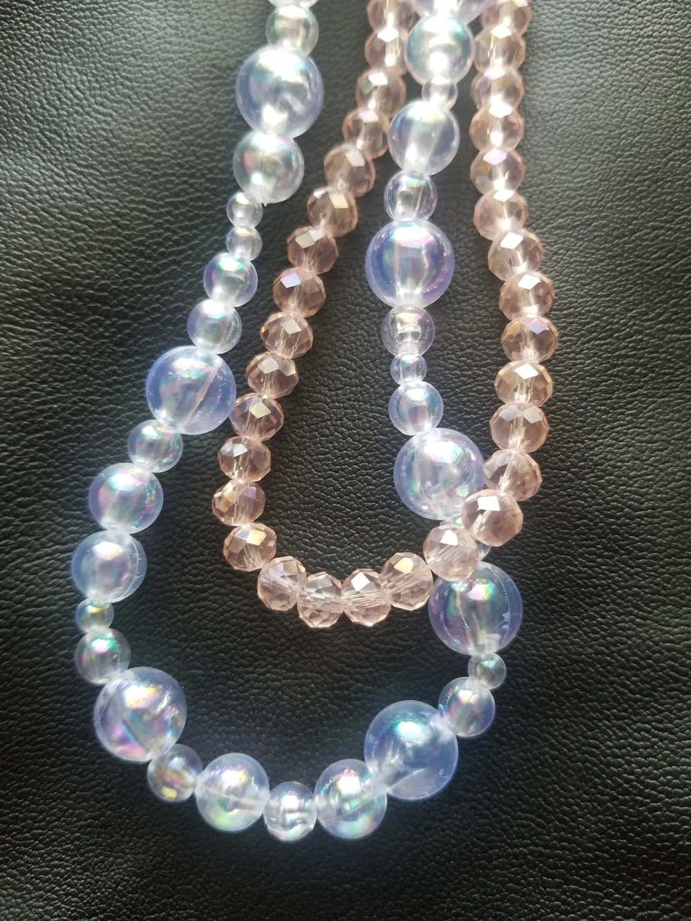 Iridescent Lavender Beaded Key & Card Holder